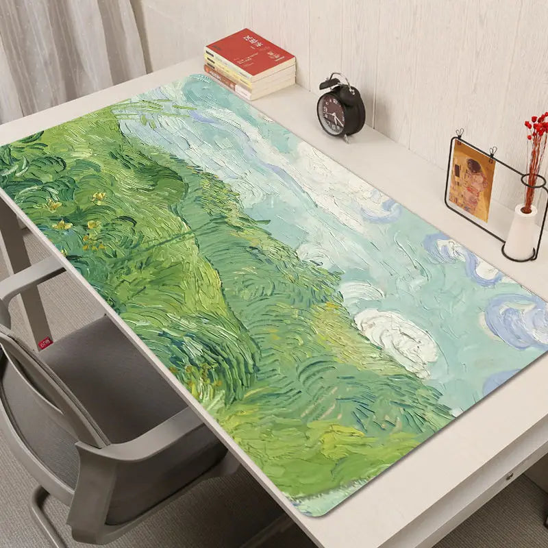 Van Gogh's Oil Painting Water Lily Mouse Pad Large Rubber Non-slip Desk Accessories Mousepad for Office&Gamer Keyboard Decor Mat